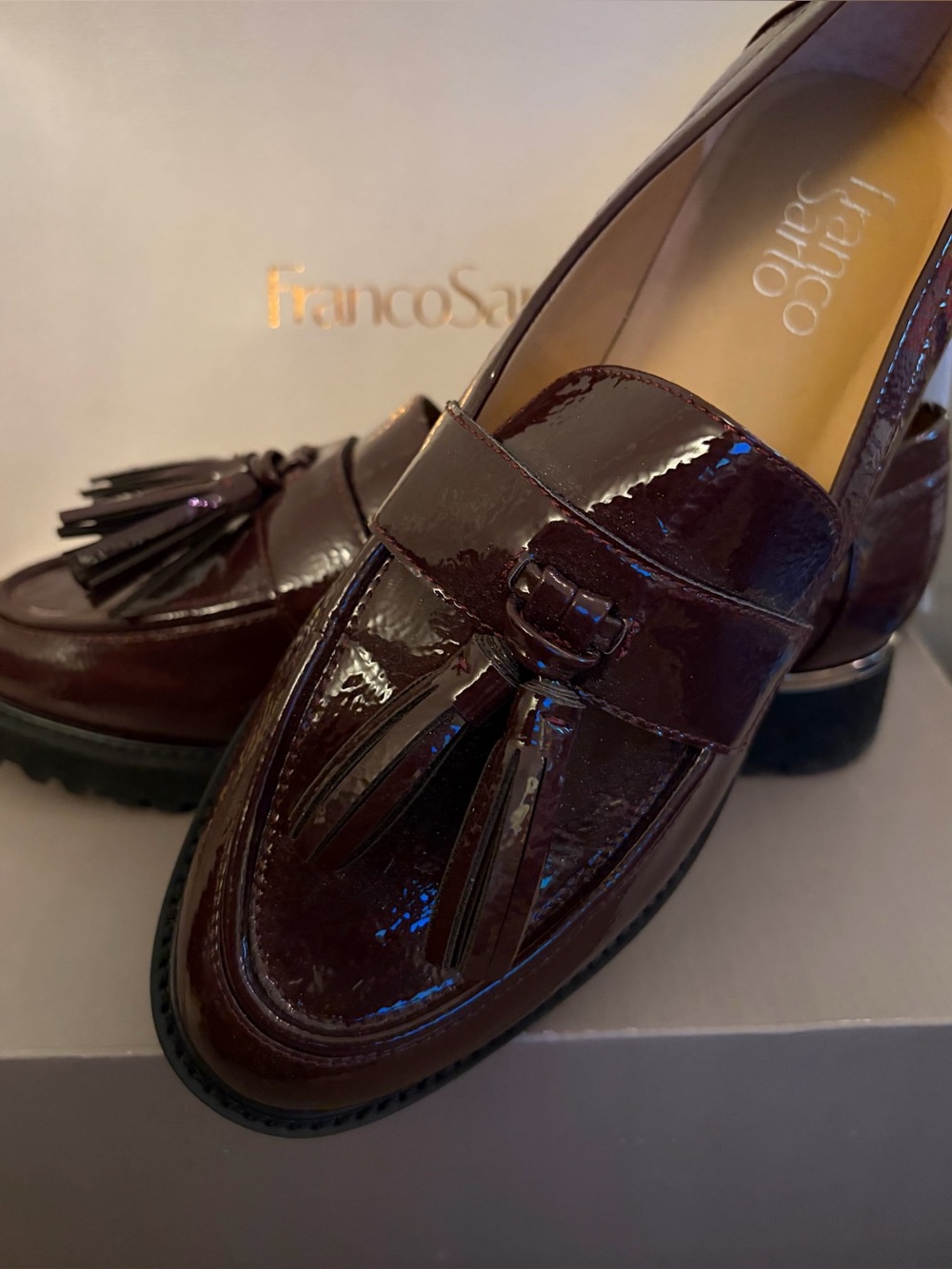 Franco Sarto - Women’s Carolyn Tassel Loafers (dk burgundy-size 7M)